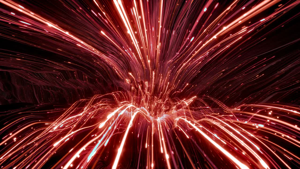 Red energy flow 3D render seamless loop animation