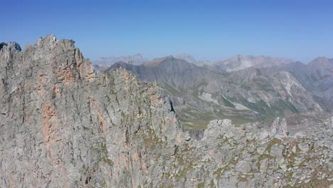 drone flying above the mountains, forward movement