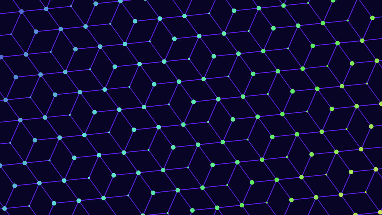 patrón de cuadrícula hexagonal con triángulos en púrpura y azul