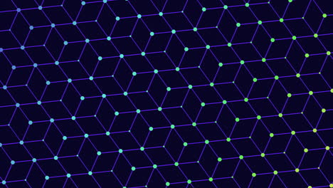 patrón de cuadrícula hexagonal con triángulos en púrpura y azul