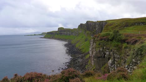 impressive cliffs on the isle of skye in scotland on a windy day