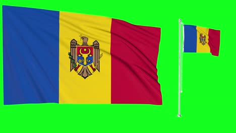 Pantalla-Verde-Que-Agita-La-Bandera-O-El-Asta-De-La-Bandera-De-Moldavia