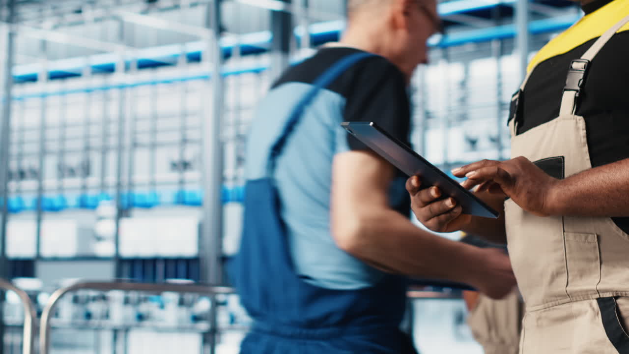 Smart-Factory-Experte nutzt digitale Geräte-App zum Testen automatisierter Systeme, Nahaufnahme