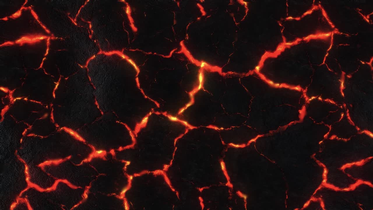 Lava fusa incandescente sotto terra - Animazione.