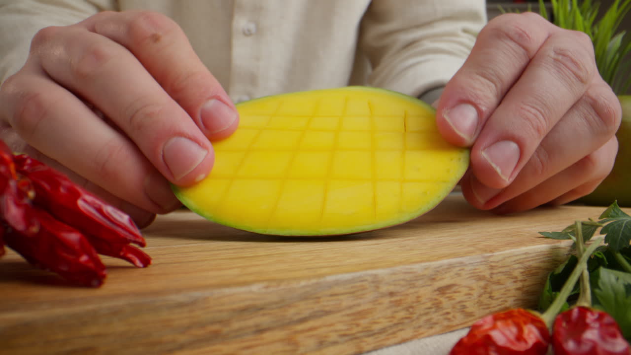 Preparing a Mango for a Dish