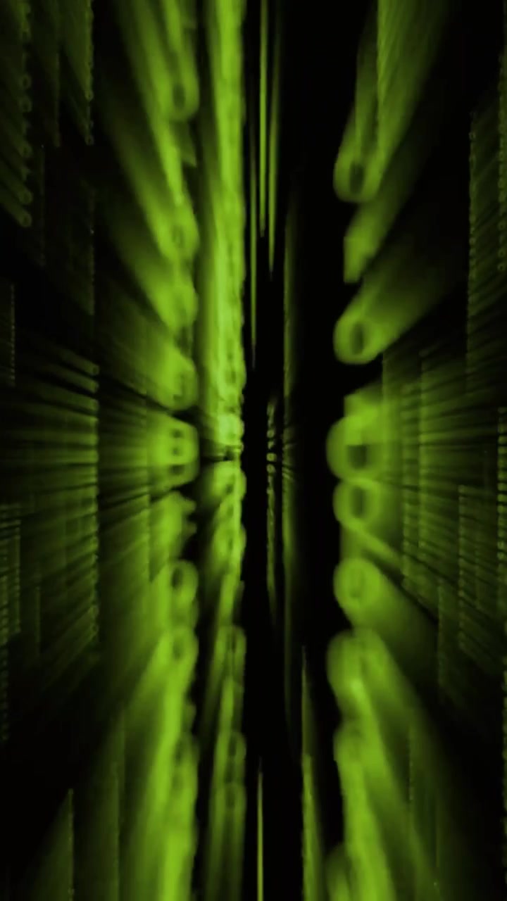 Dynamic Green Digital Matrix Data Flowing Vertically