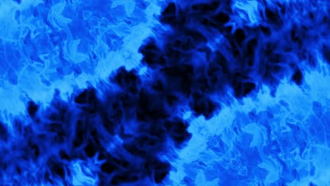 fuego con llamas azules sobre un fondo negro. llama de fuego ardiente. flujo de fuego abstracto es caleidoscopio. budismo flor de mandala, kaleido. azul ardiente brillante. fuego fuerte. campos ardientes. bucle 4k