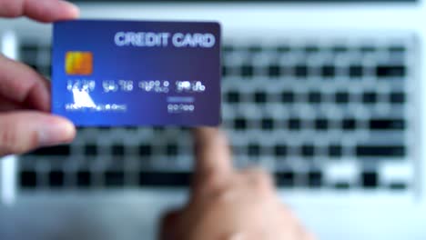 blurred credit card for business store shopping on online store.