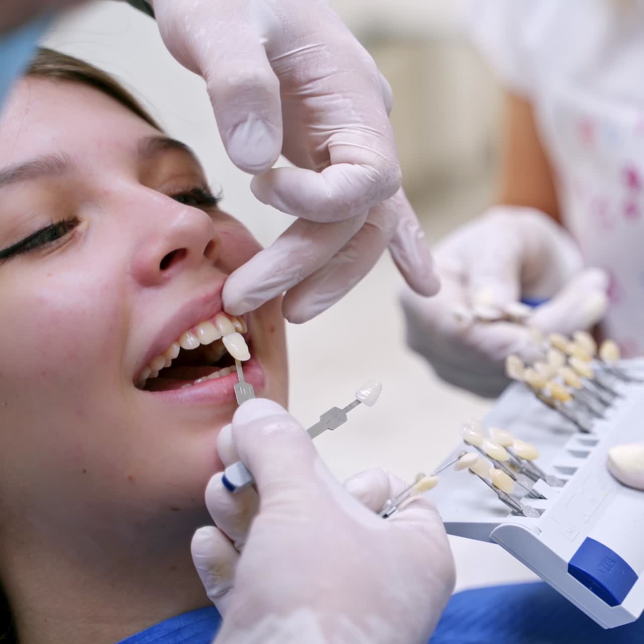 Young female at dentist office