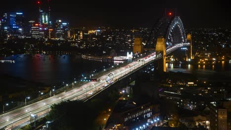 escena nocturna en el horizonte de la ciudad de sídney.