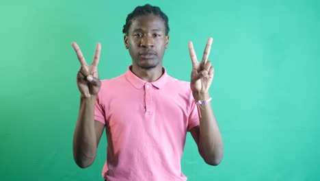 black man victory sign