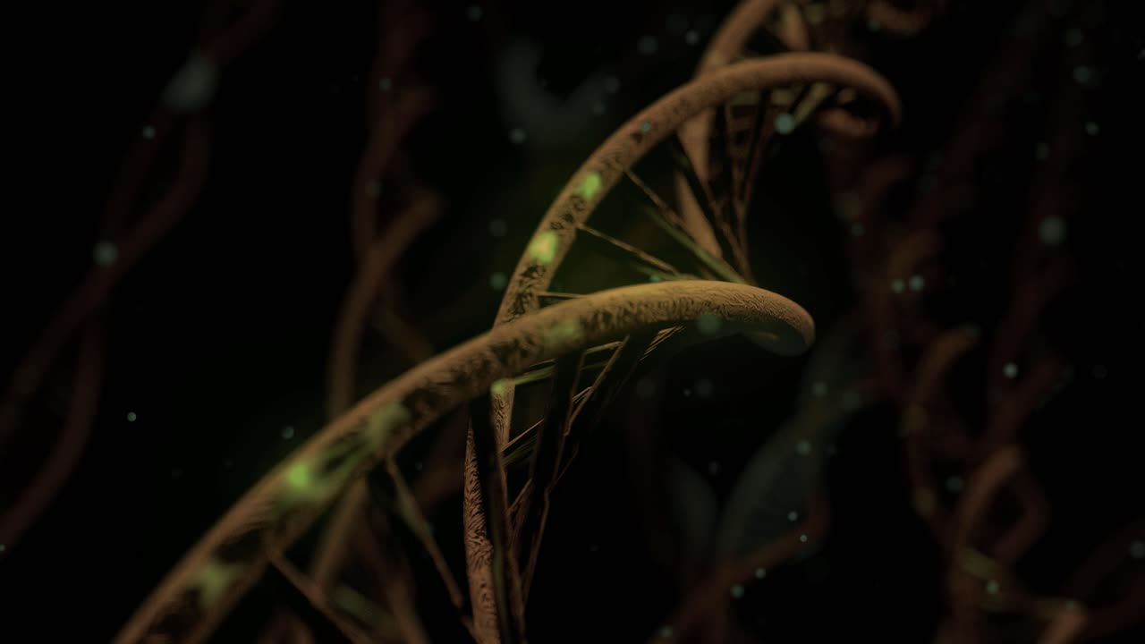 adn giratorio rna doble hélice ciencia lenta microscopio electrónico de primer plano dof 4k