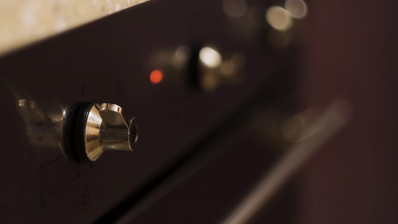 오븐 컨트롤의 클로즈업