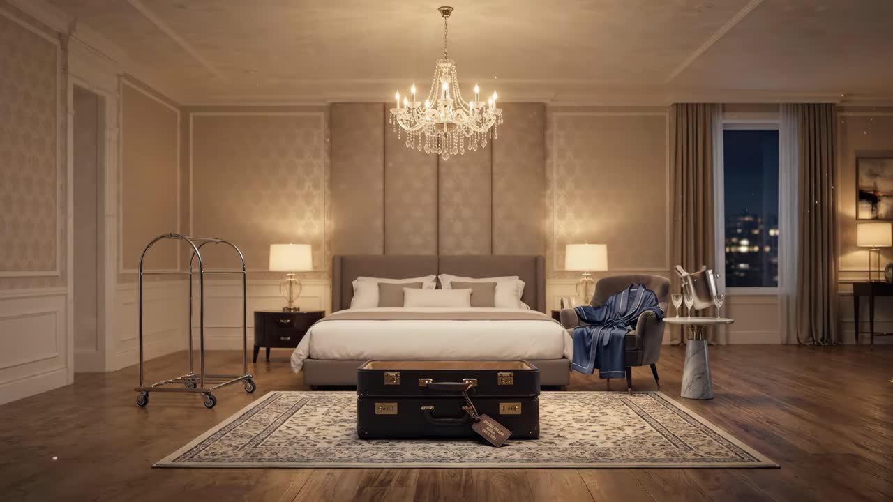 Magical Transformation of a Luxury Hotel Room from a Suitcase