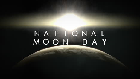 Día-Nacional-De-La-Luna-Con-Destello-De-Luz-Y-Planeta-En-Galaxia