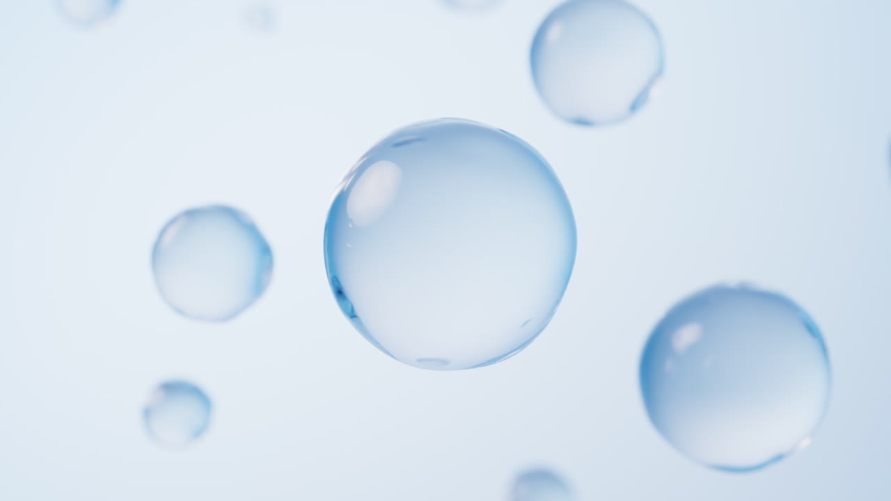 파란 물방울 배경 3d 렌더링