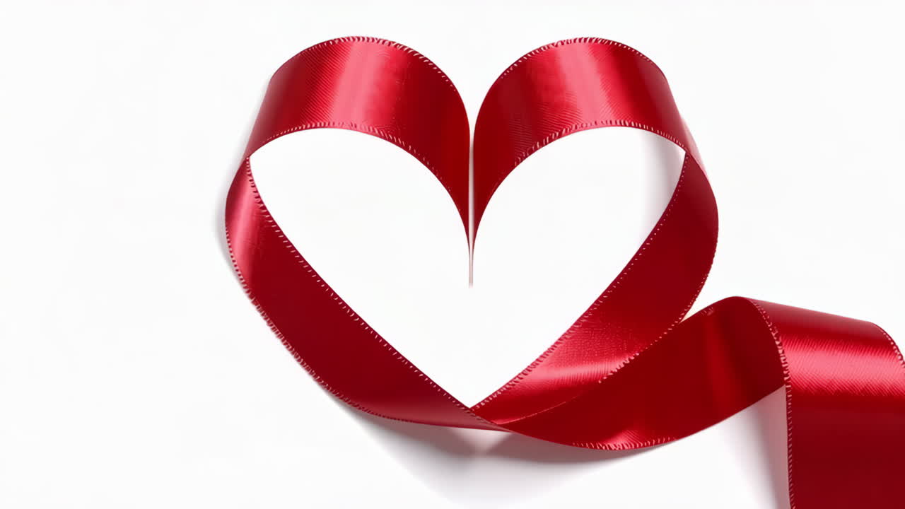 corazón de cinta roja