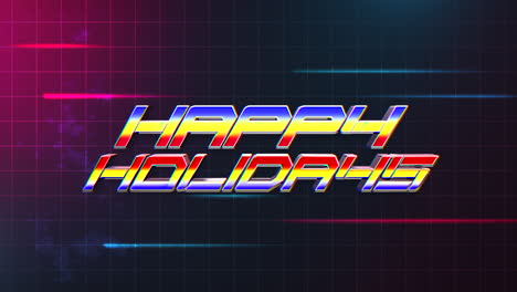 Vibrant and festive a colorful display of the word Happy Holidays in bold neon-style font
