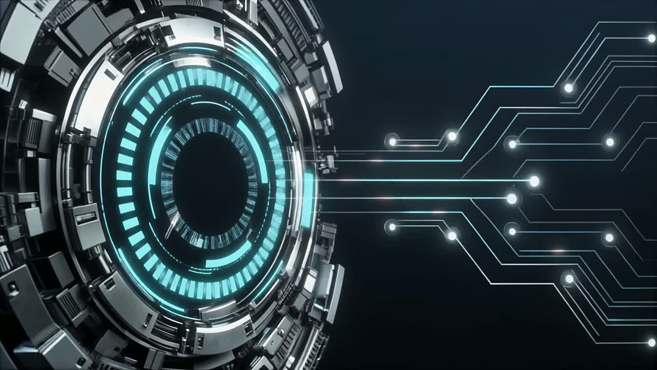 Høyteknologisk sirkulært grensesnitt med digitale kretslinjer