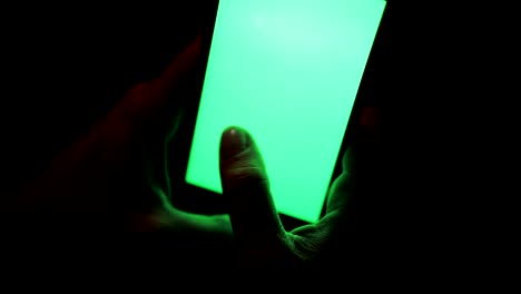 woman using smart phone with green screen