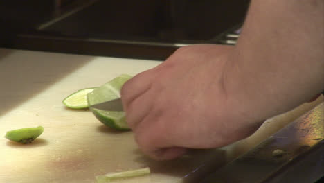 stock footage chopping lime