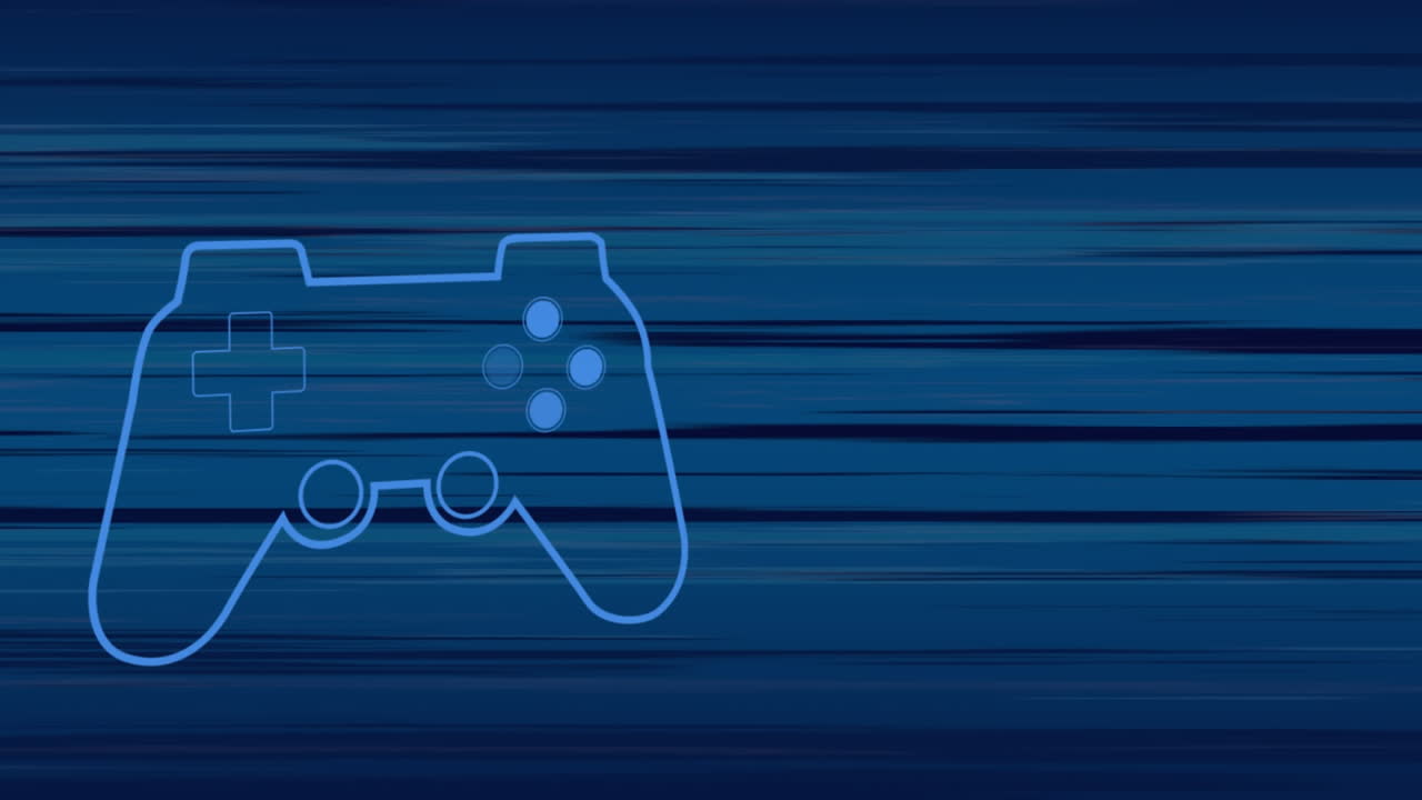 Animation of blue video game logo