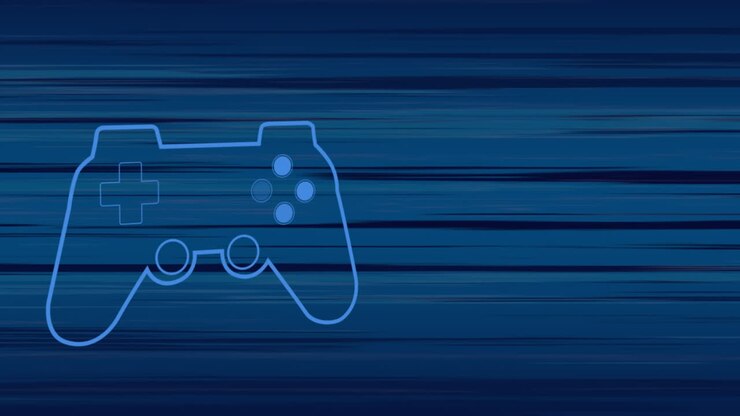 Animation of blue video game logo