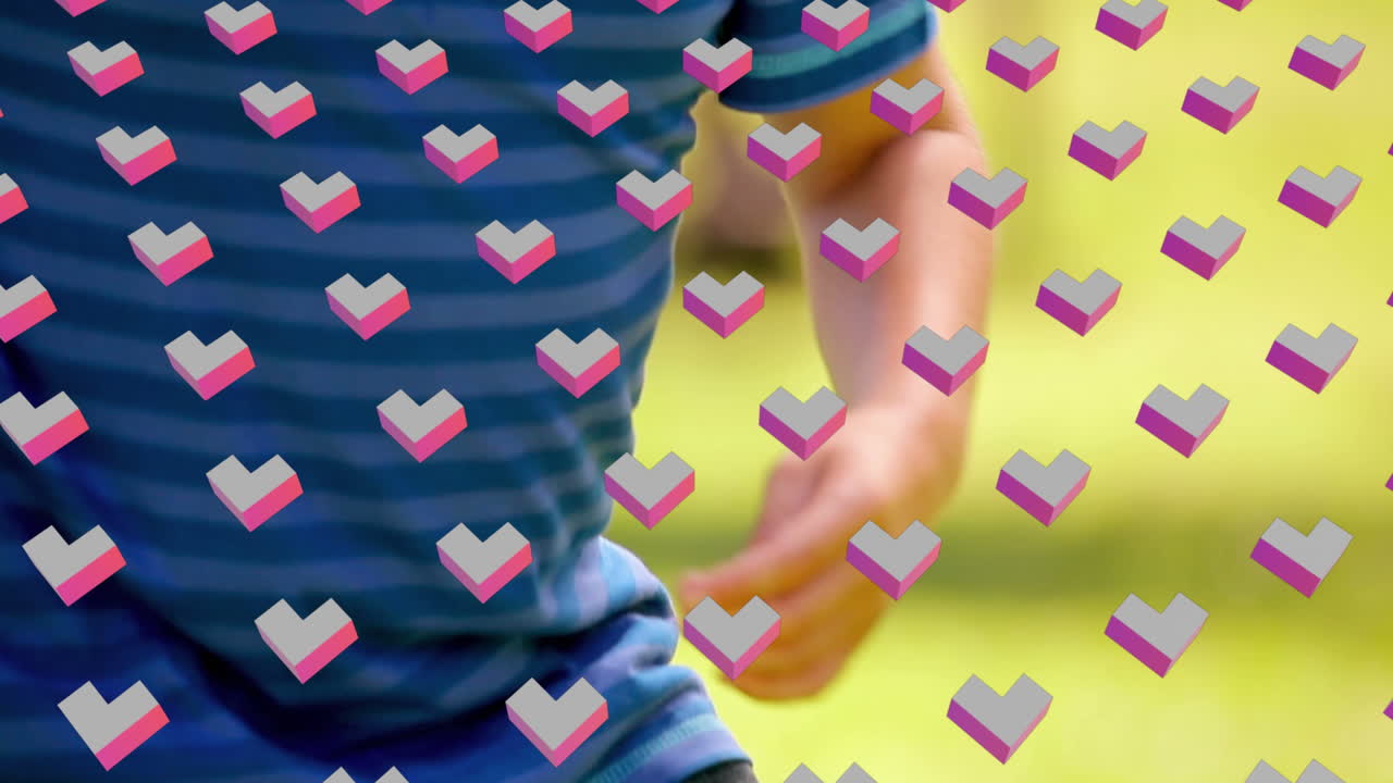 축구 를 하는 백인 소년 에 대한 패턴 의 애니메이션