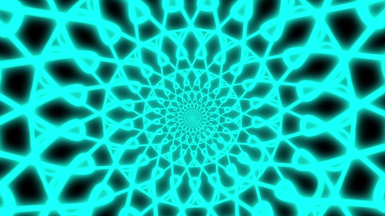 Abstract eccentric colorful retro tunnel loop neon glowing animation video template seamless loop.