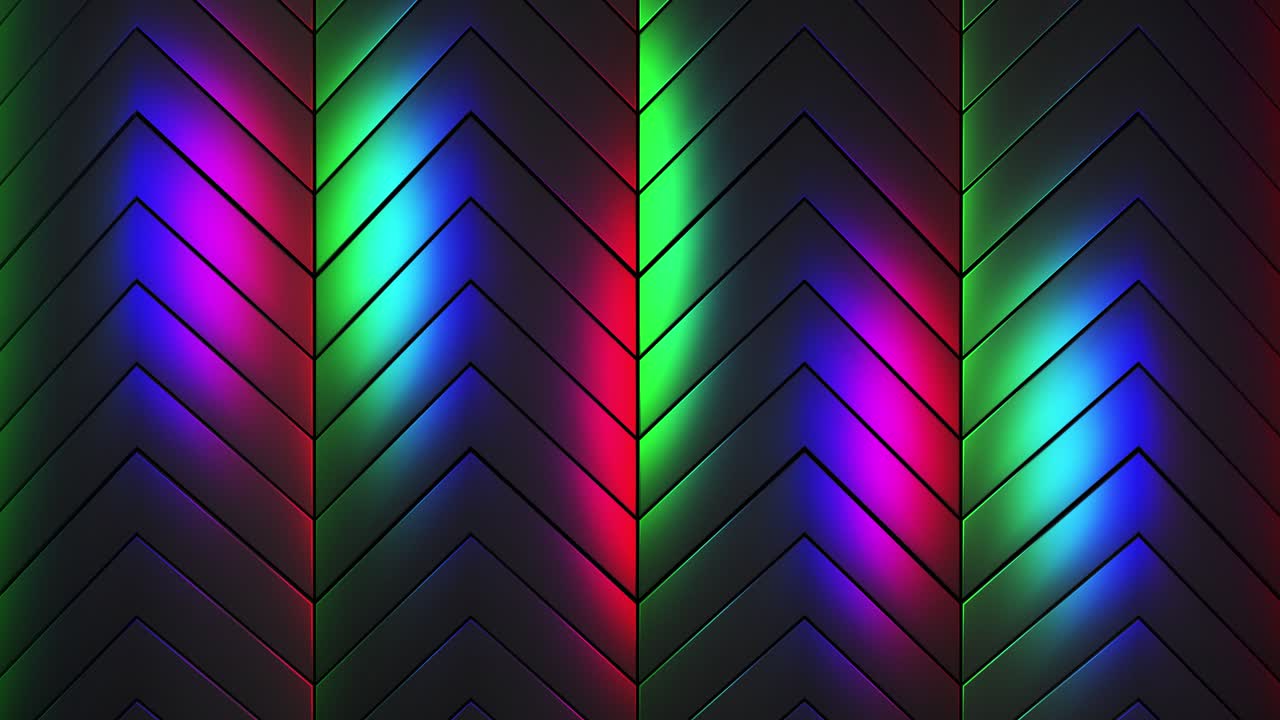 Abstract Geometric Pattern with Neon Light
