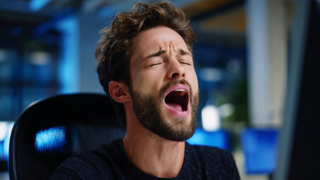 A Journey Through Emotions: Captivating Transformation from Agony to Joy as a Young Man Experiences the Ups and Downs of Life in an Office Setting