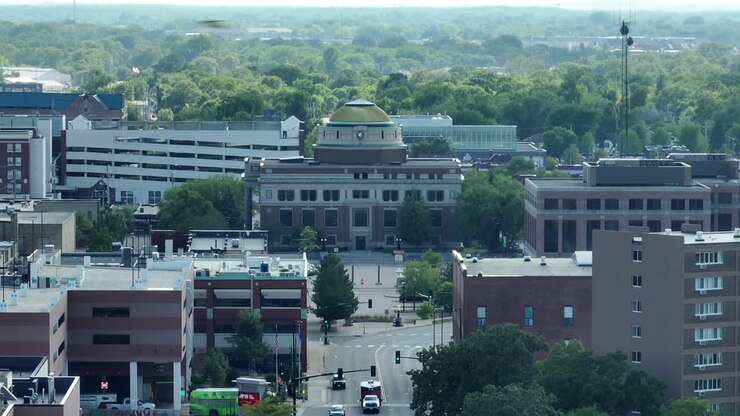 Campo lungo del Tribunale della Contea di Stearns nel centro di St Cloud, Minnesota