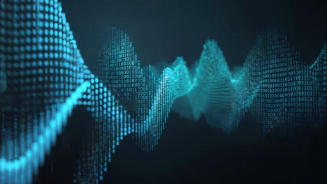 abstract digital data waveform with binary code