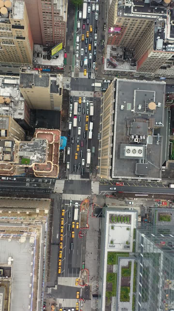 Vista aérea de satélite vertical de Manhattan, Nova York