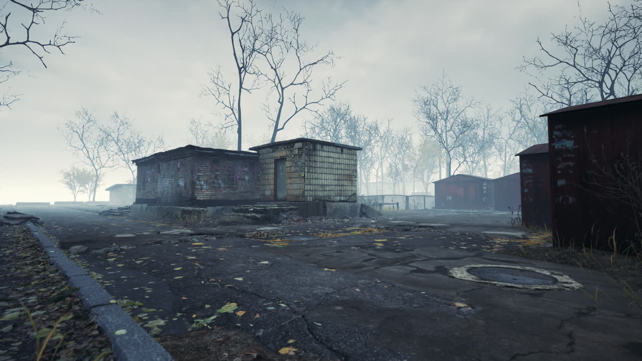 체르노빌 원자력 발전소 근처의 배제 구역의 pripyat 도시 뷰