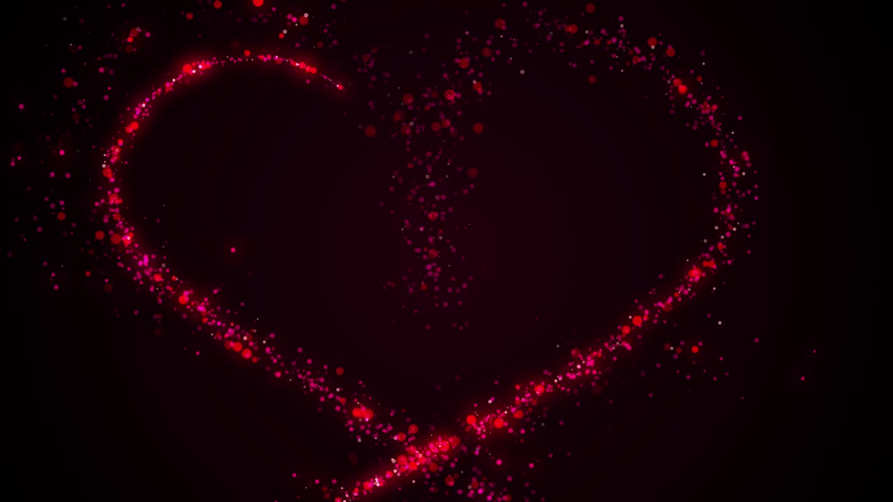 glamour brillante corazón rojo formas partículas fondo día san valentín