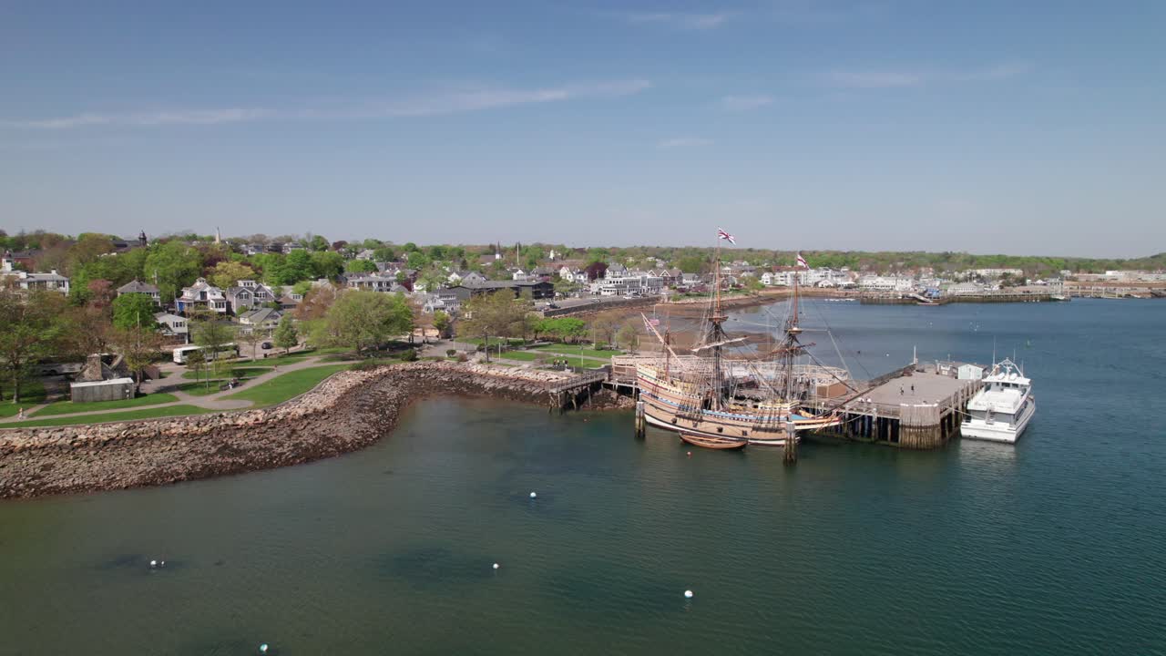 Mayflower II at Plymouth, Massachusetts, 4K