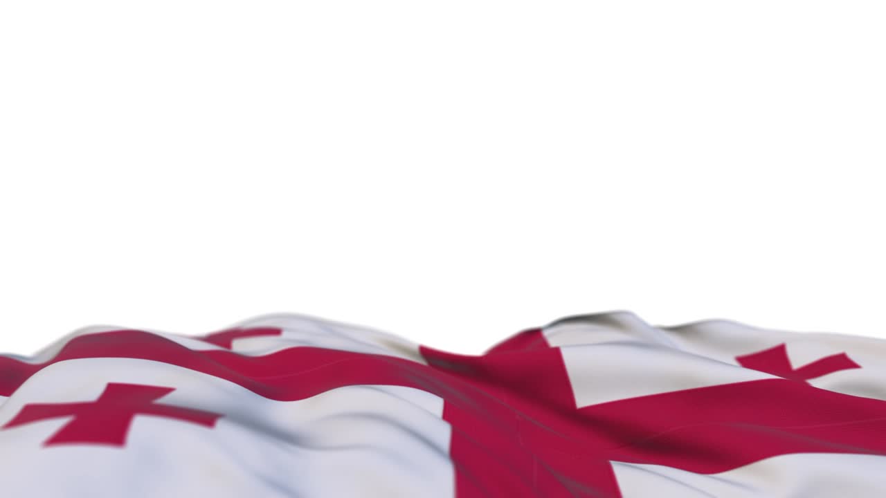 바람의 루프에 흔들리는 조지아 직물 발, 바람에 흔들린 조지아 봉제 은 천 발; 반 채워진 색 배경; 텍스트를 위한 장소; 20 초 루프.