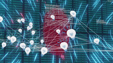 Animation-of-data-processing-over-fingerprint-and-lightbulb-icons