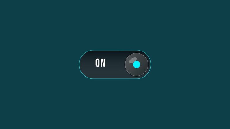 Digital Toggle Switch Turning On and Off