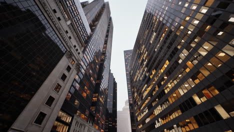 Below-view-on-the-skyscrappers-in-Chicago