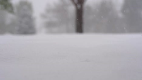 slow motion footage of foot steps on snow