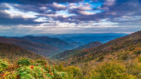 blue ridge mountains time lapse of clouds in asheville north carolina