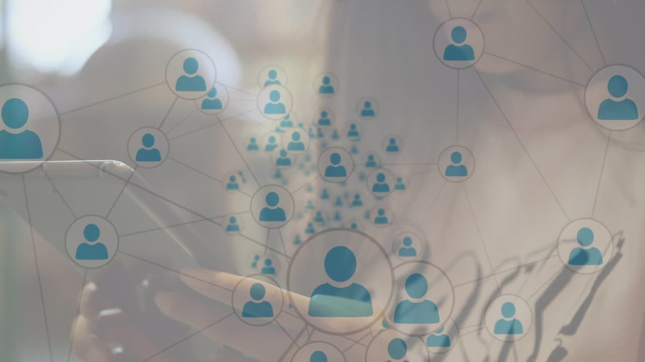 animación de la red de conexiones sobre una estudiante afroamericana en la escuela