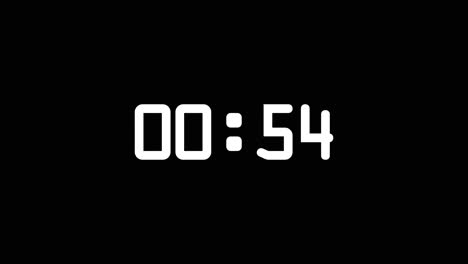 one minute countdown on ocr typography in black and white