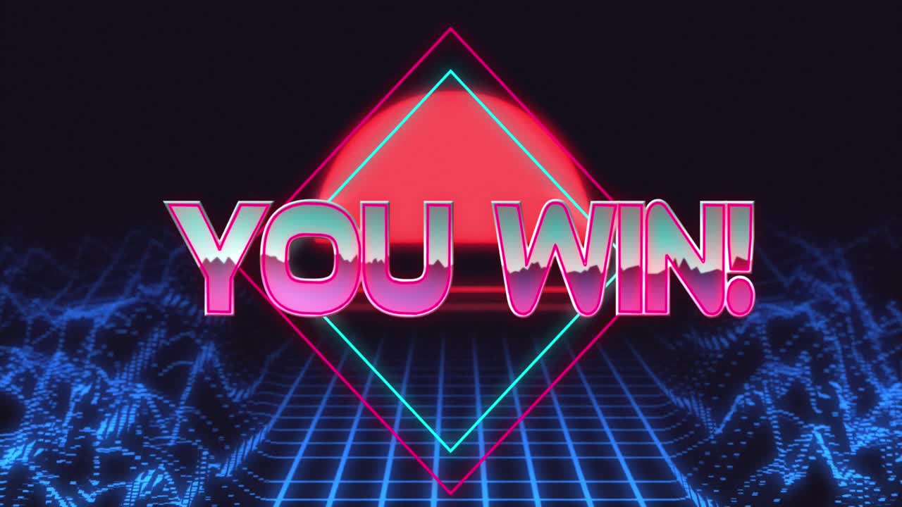 어두운 배경의 메타버스 위에 네온 라인 위에 텍스트를 이기는 애니메이션