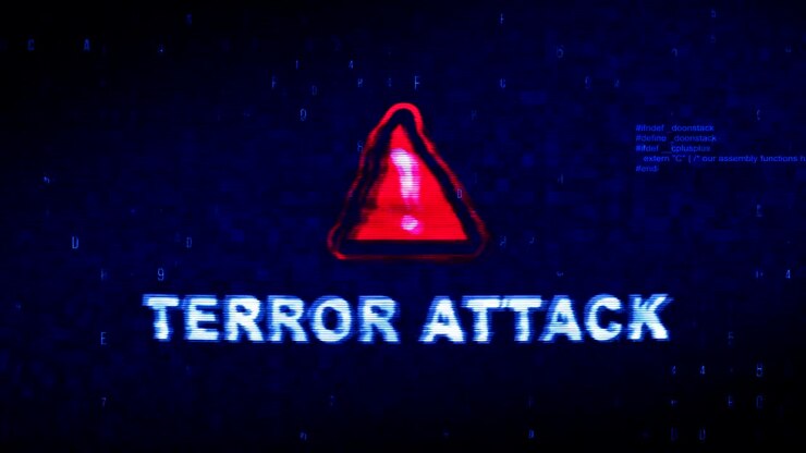 Terror Attack Text Digital Noise Twitch Glitch Distortion Effect Error Animation.