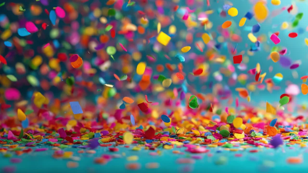 Vibrant Celebration of Colors: A Dynamic Showcase of Confetti in Motion, Capturing the Joyful Essence of Festivity and Celebration in Stunning Detail