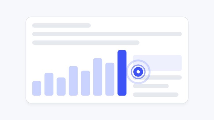 Animated Bar Chart Showing Data Growth with Pulsing Indicator