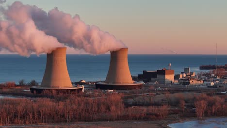 enrico fermi ii nuclear power plant near lake erie in berlin township, michigan, usa